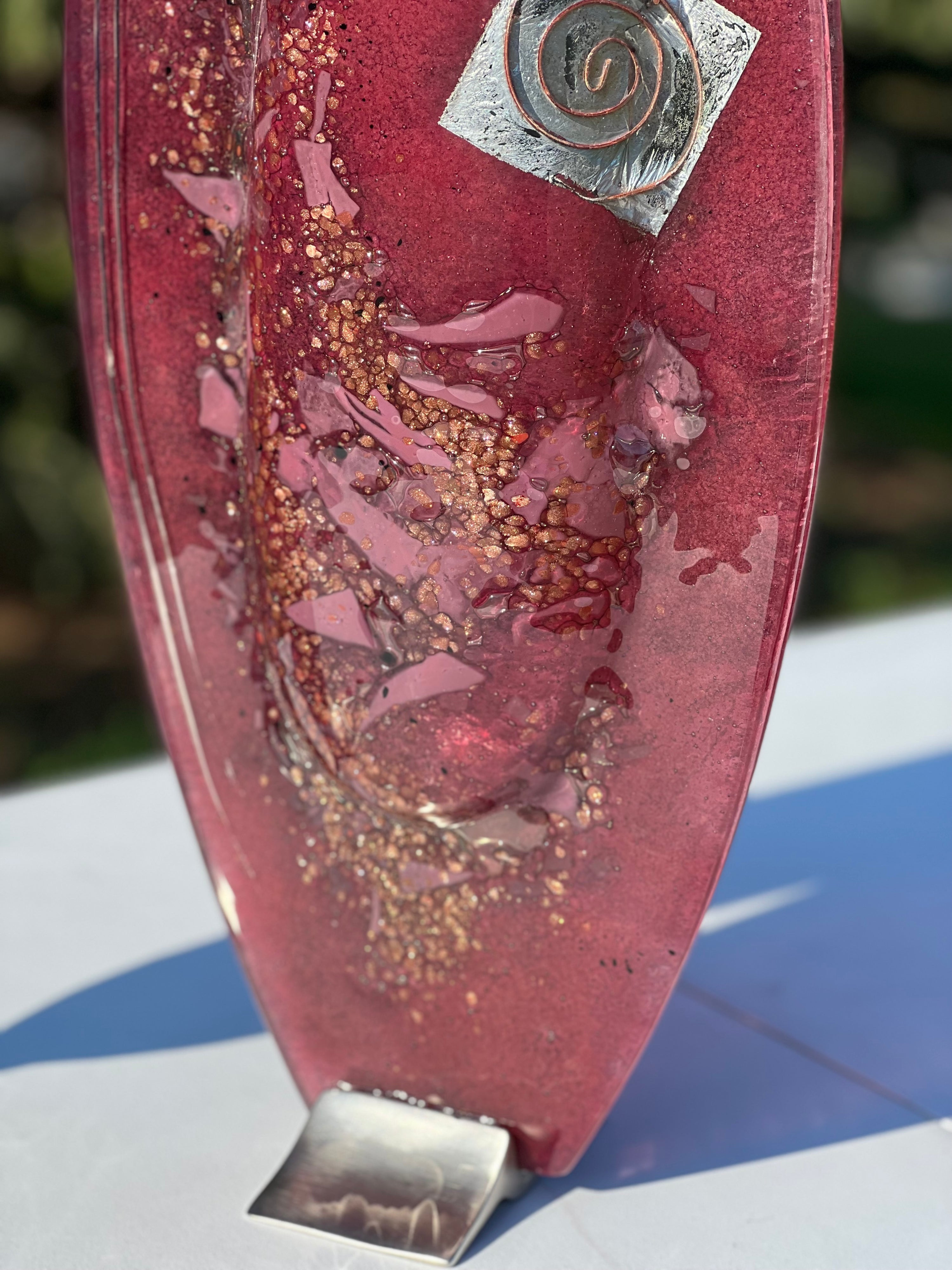 Rose & Platinum Oval Vase