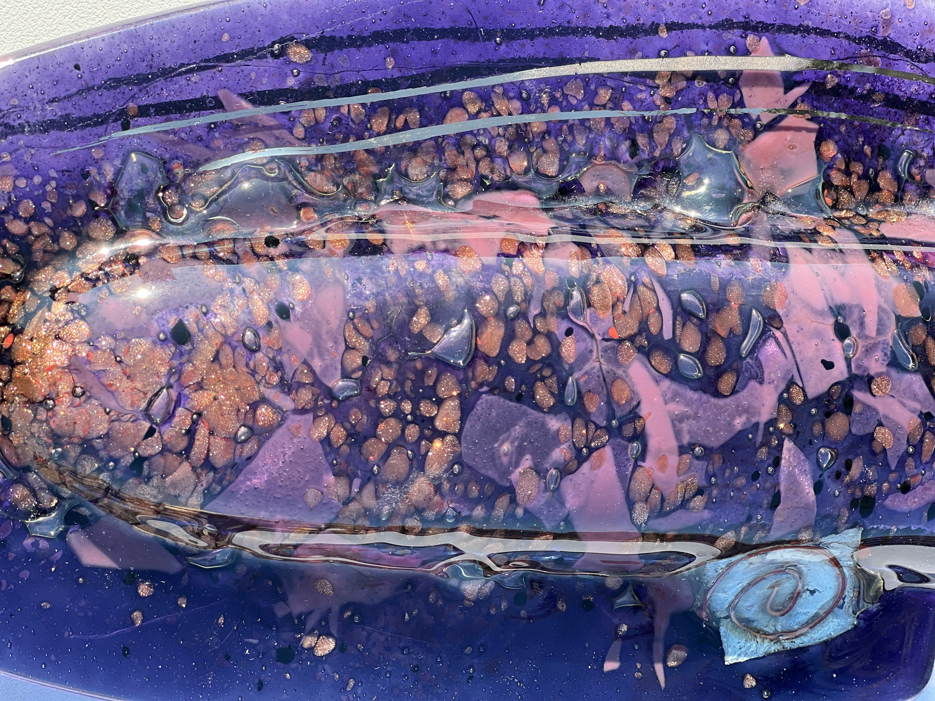 Mauve & Platinum Oval Vase