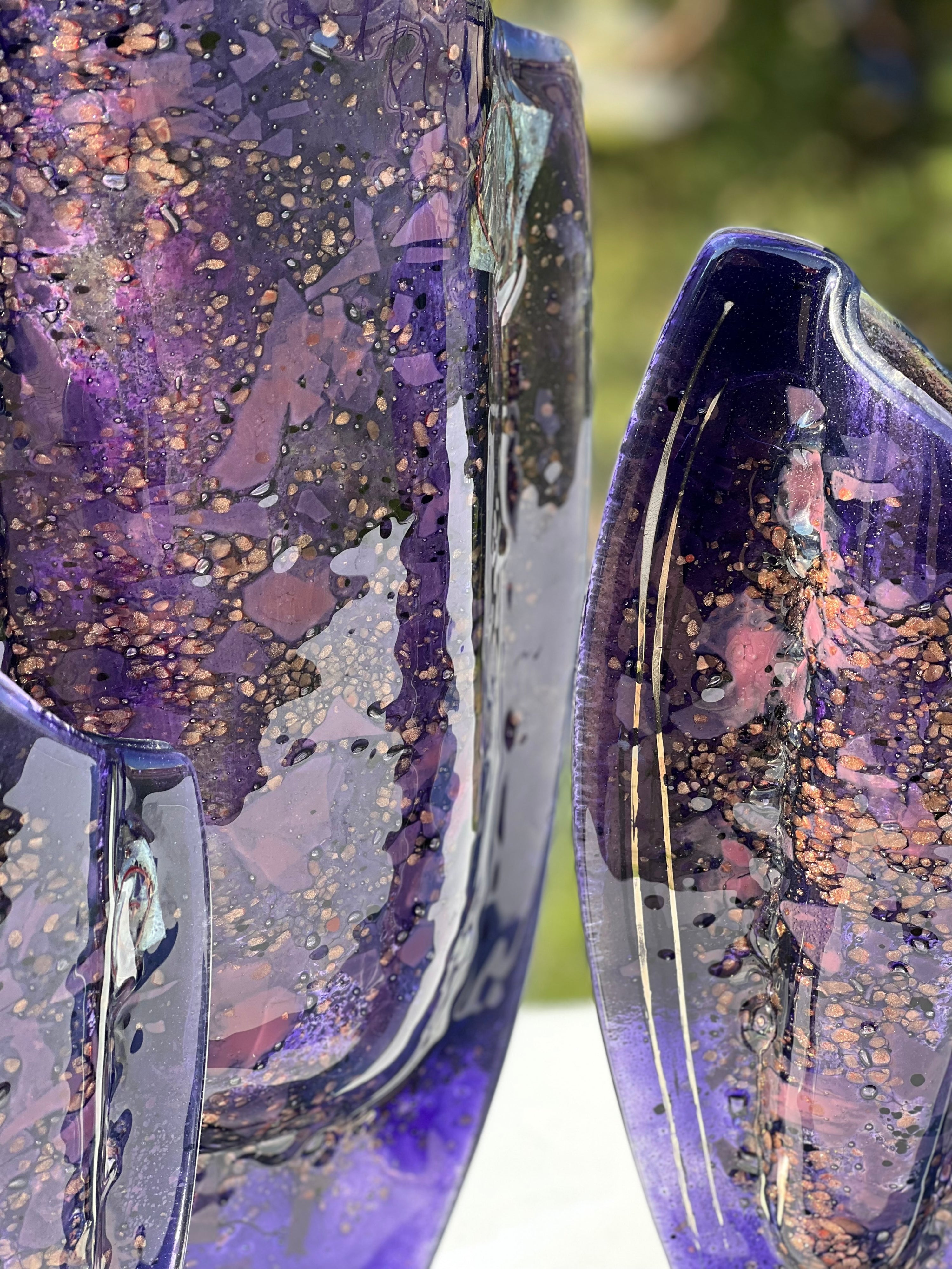 Mauve & Platinum Oval Vase