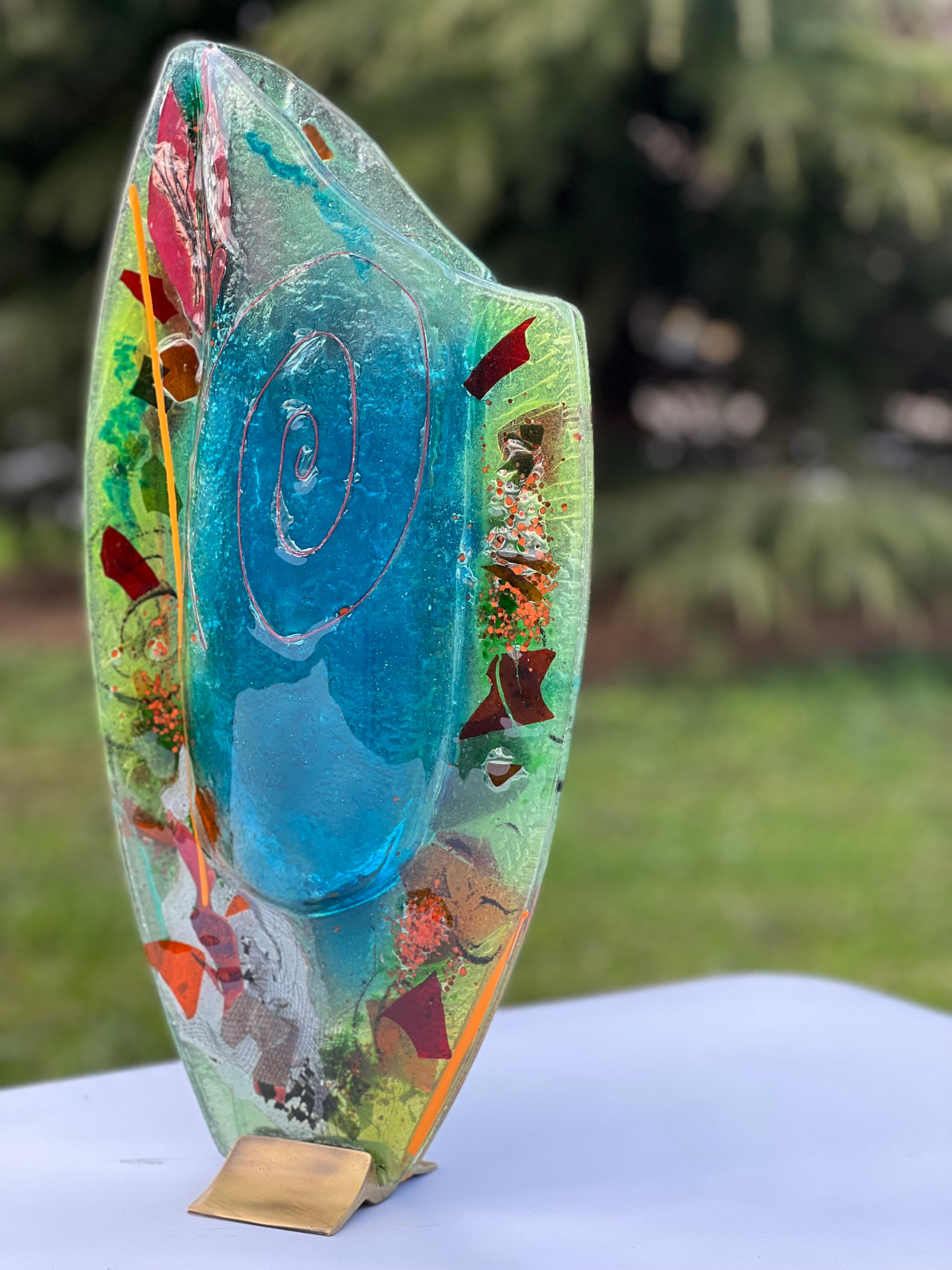 Light Green Aqua Oval Vase
