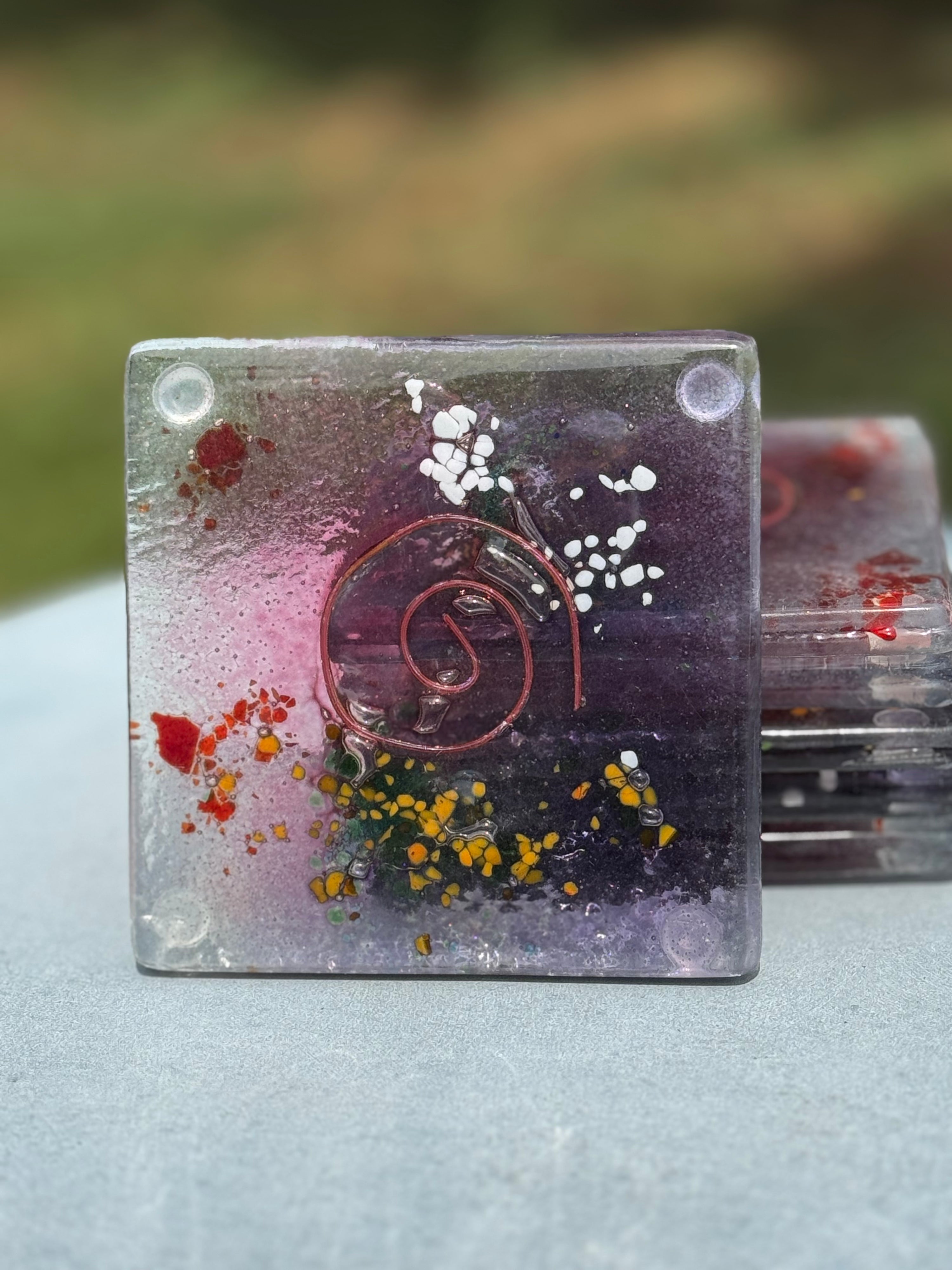 Tricolore Mauve Coasters (Square)