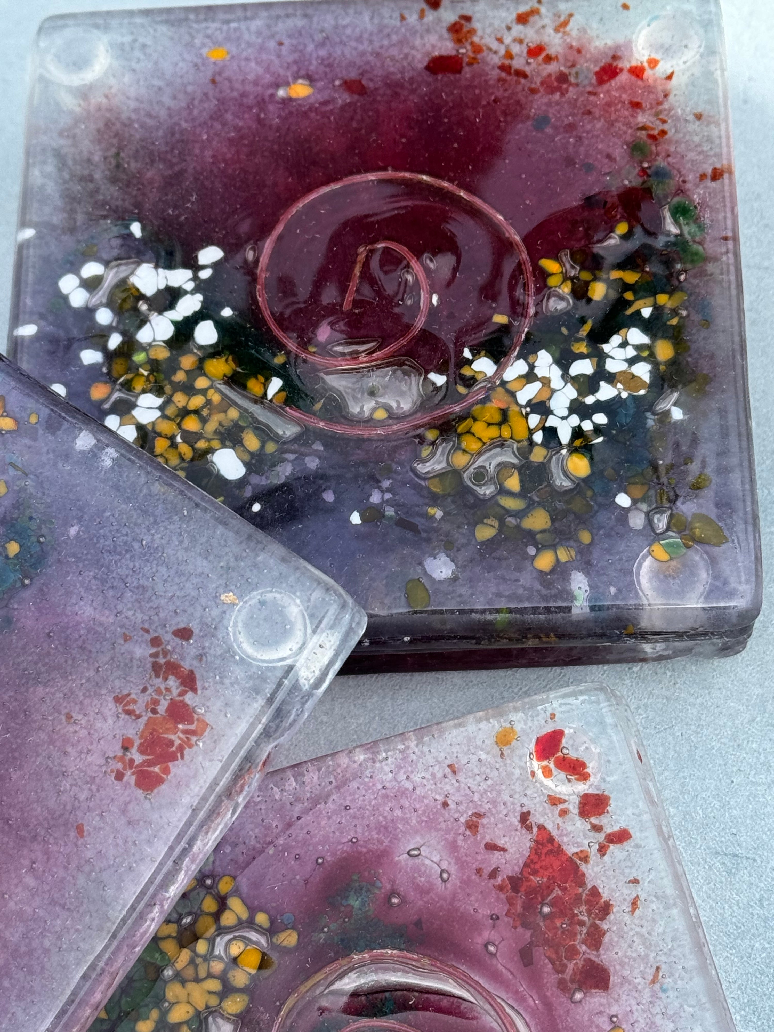 Tricolore Mauve Coasters (Square)