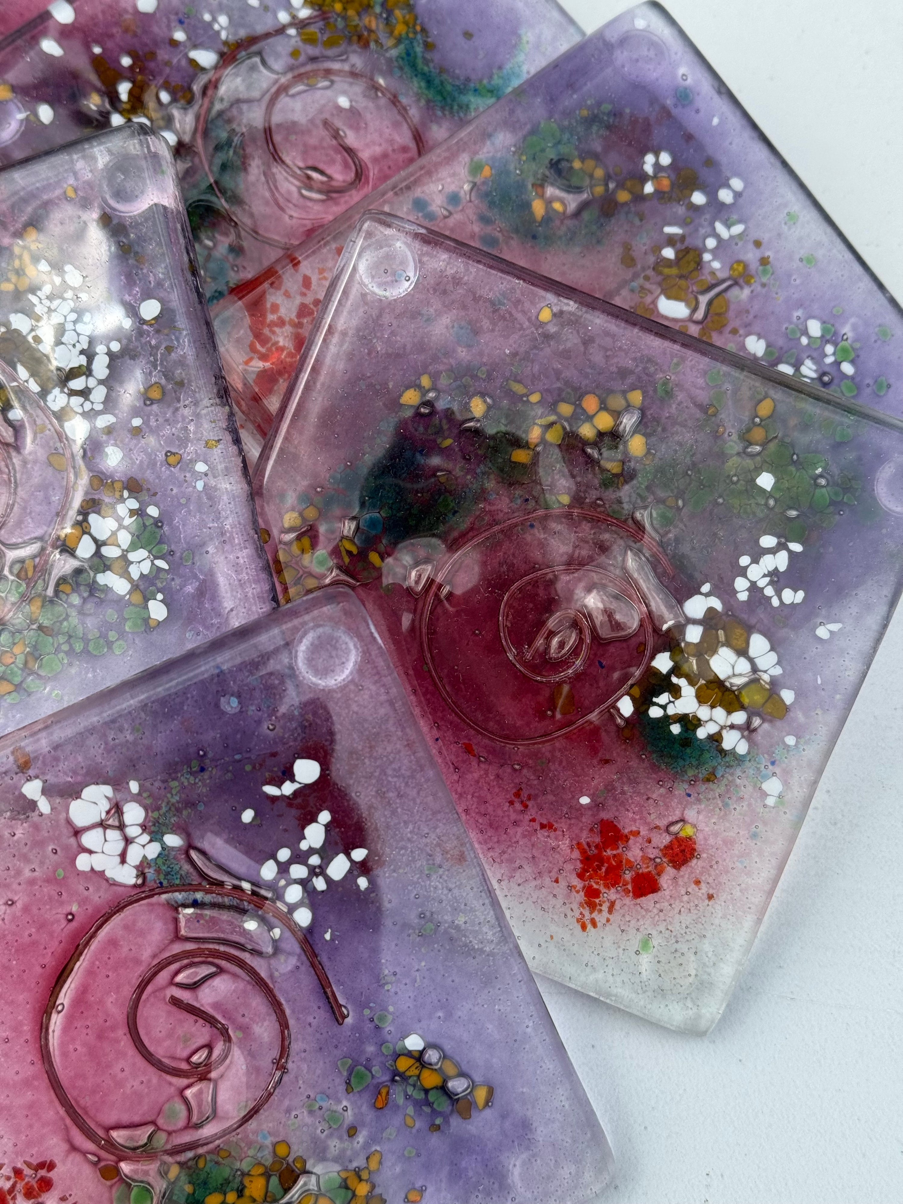 Tricolore Mauve Coasters (Square)