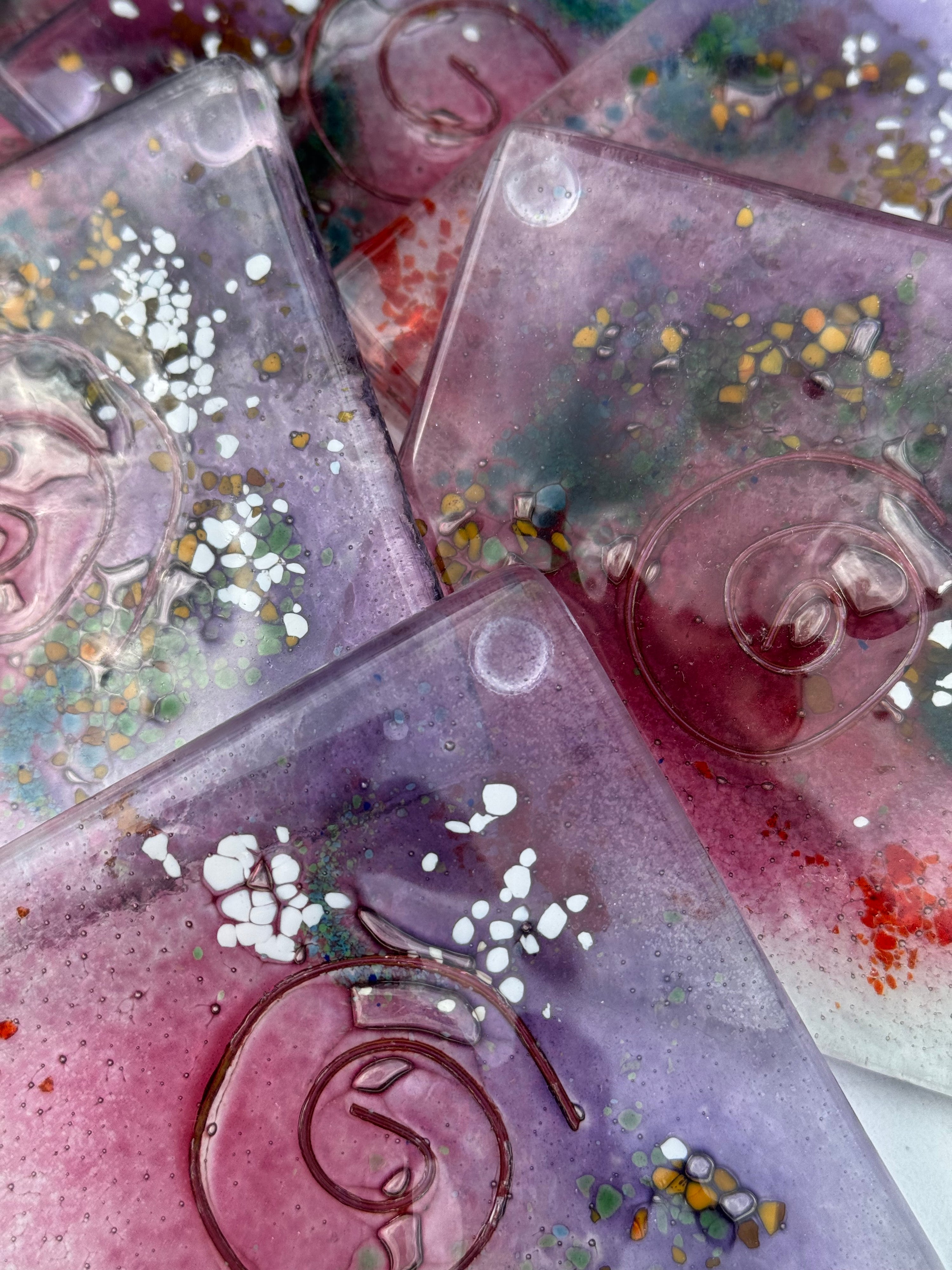 Tricolore Mauve Coasters (Square)