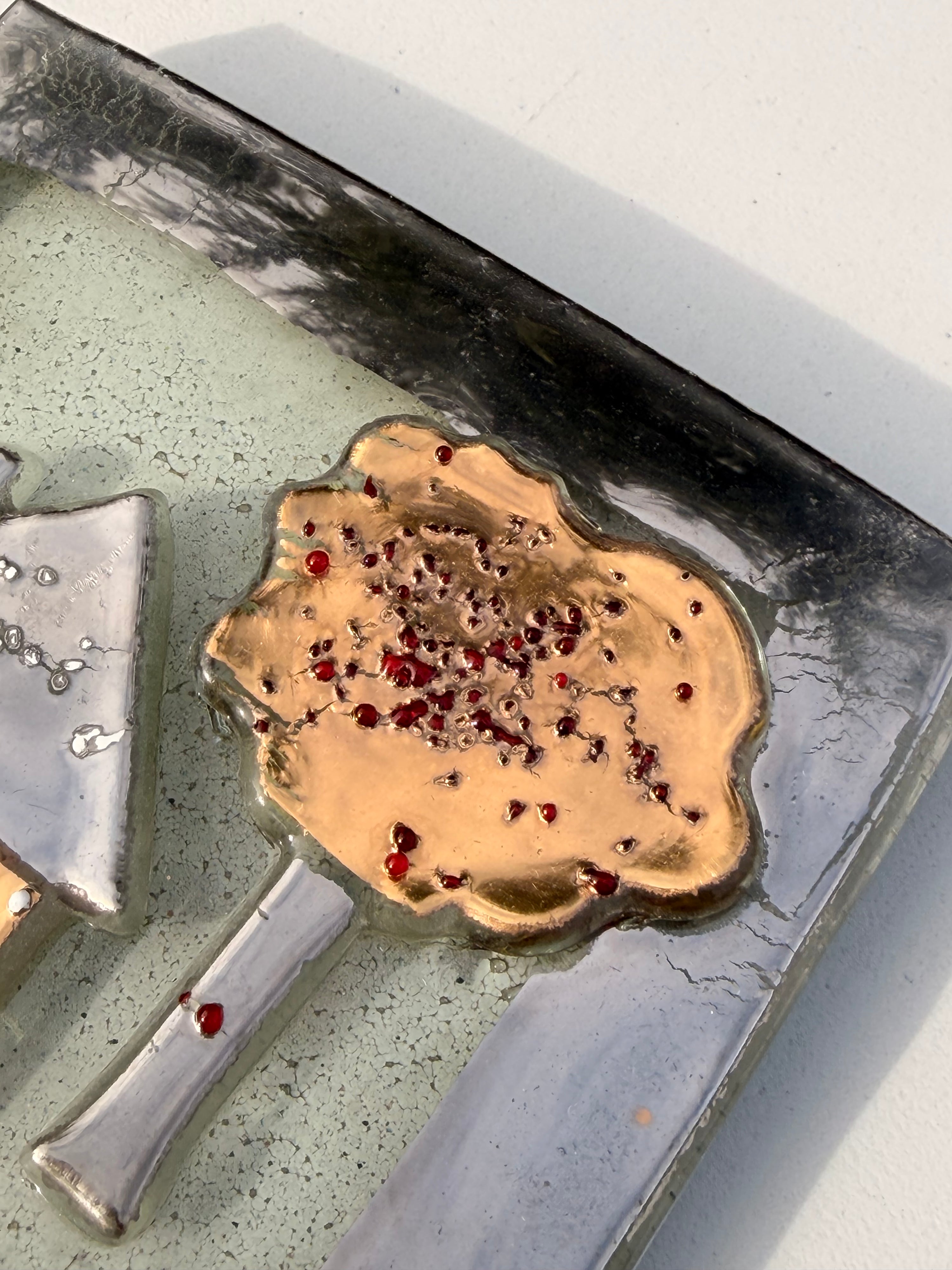 Apple Tree & House - Fused Glass Wall Art