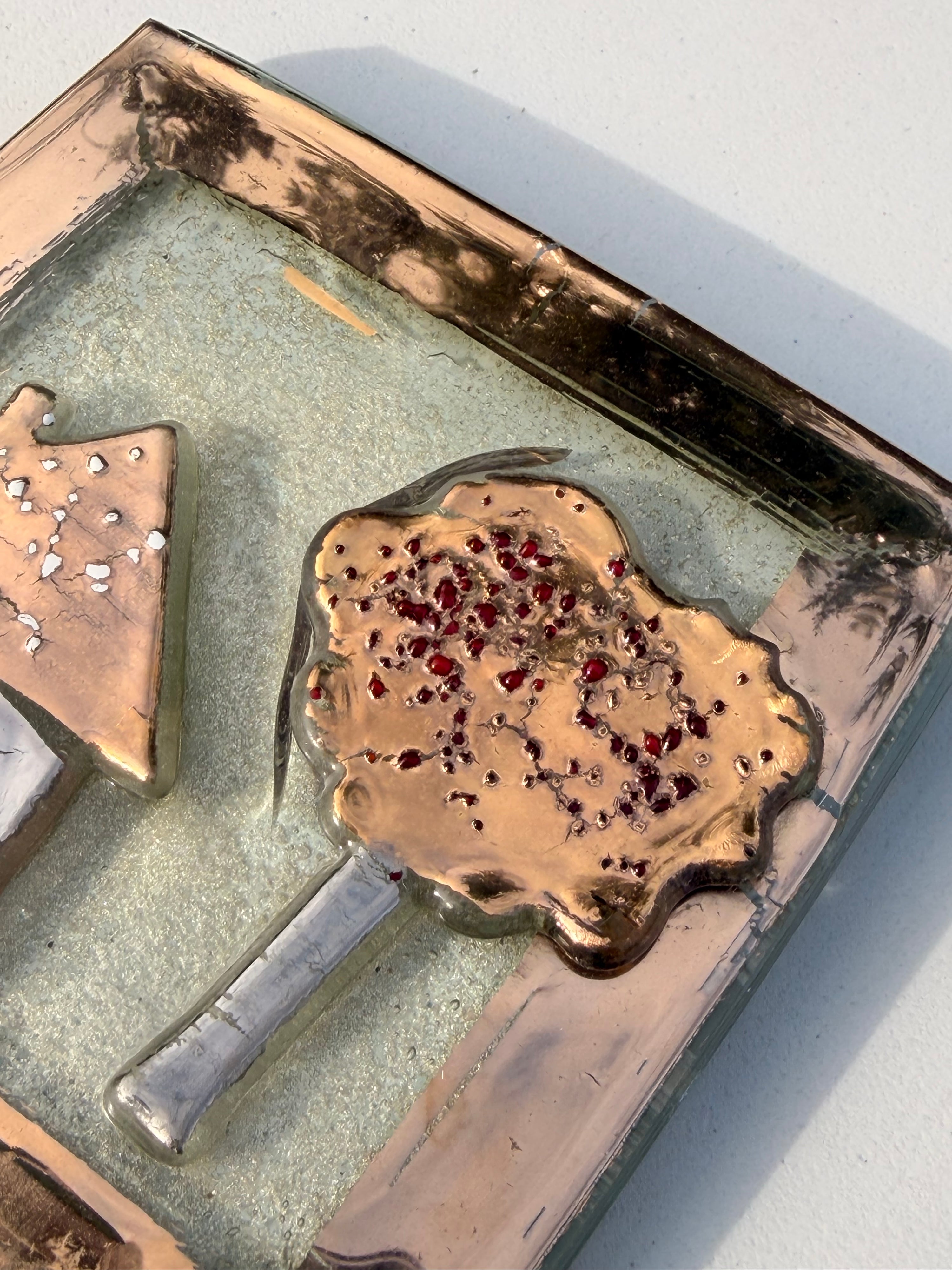 Apple Tree & House - Fused Glass Wall Art