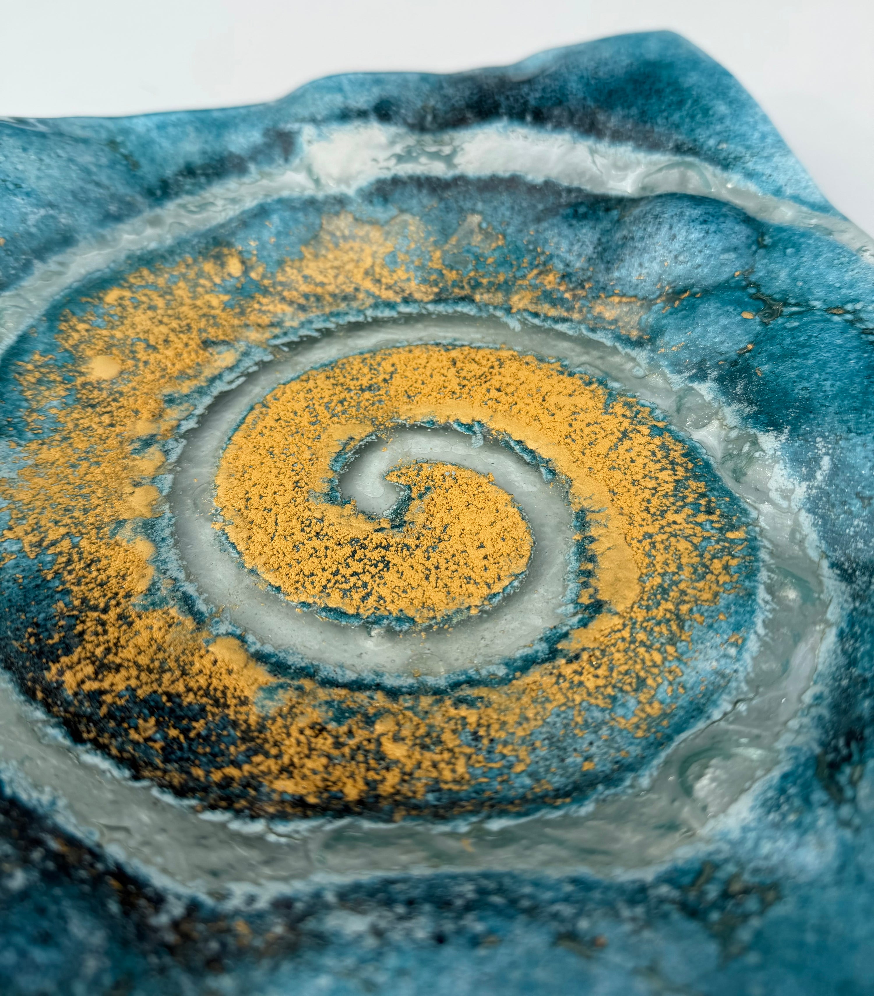 Blue & Gold Square Plate