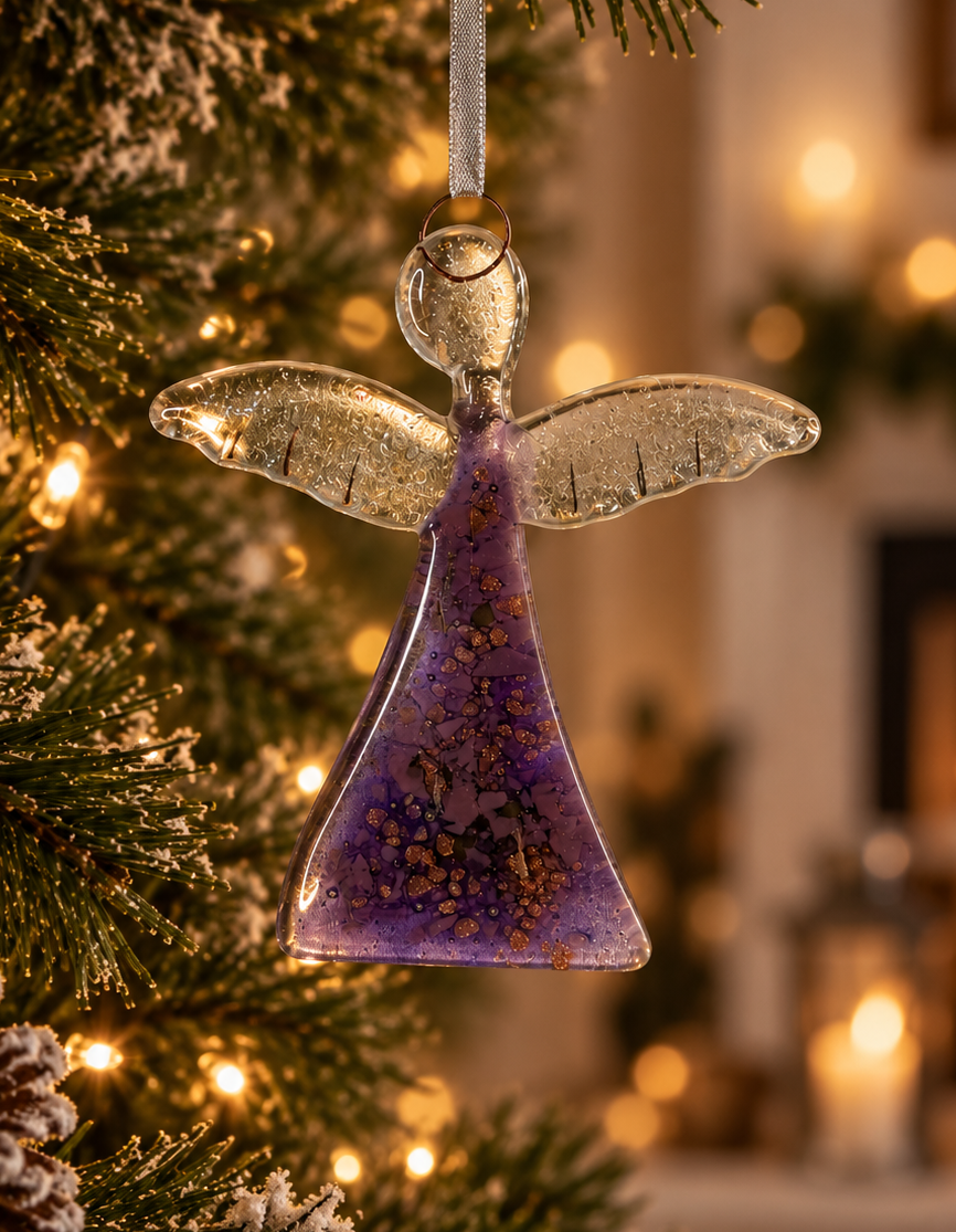 Angel - Mauve & Platinum (Hanging Decoration)