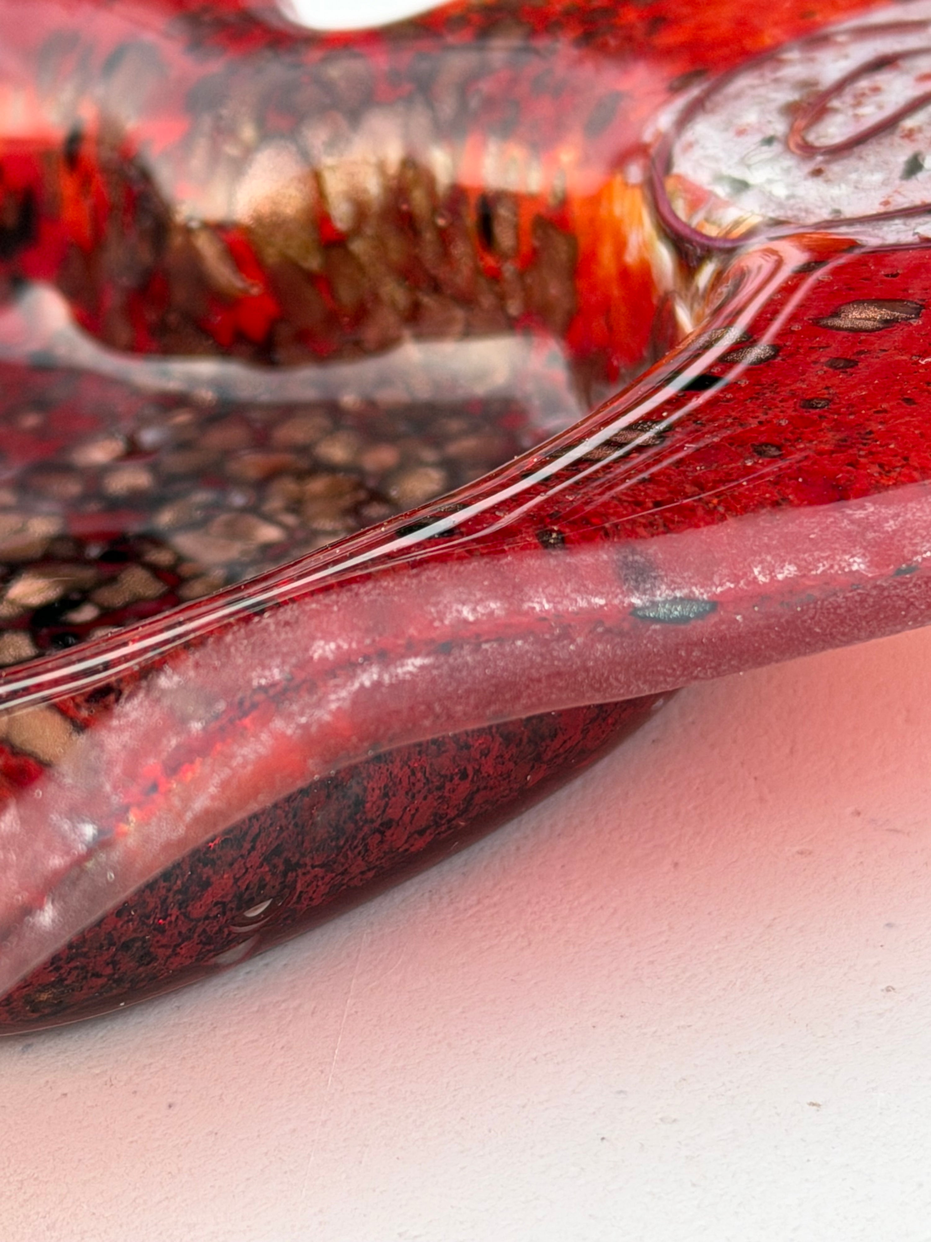 Red & Platinum Heart Tealight Dish