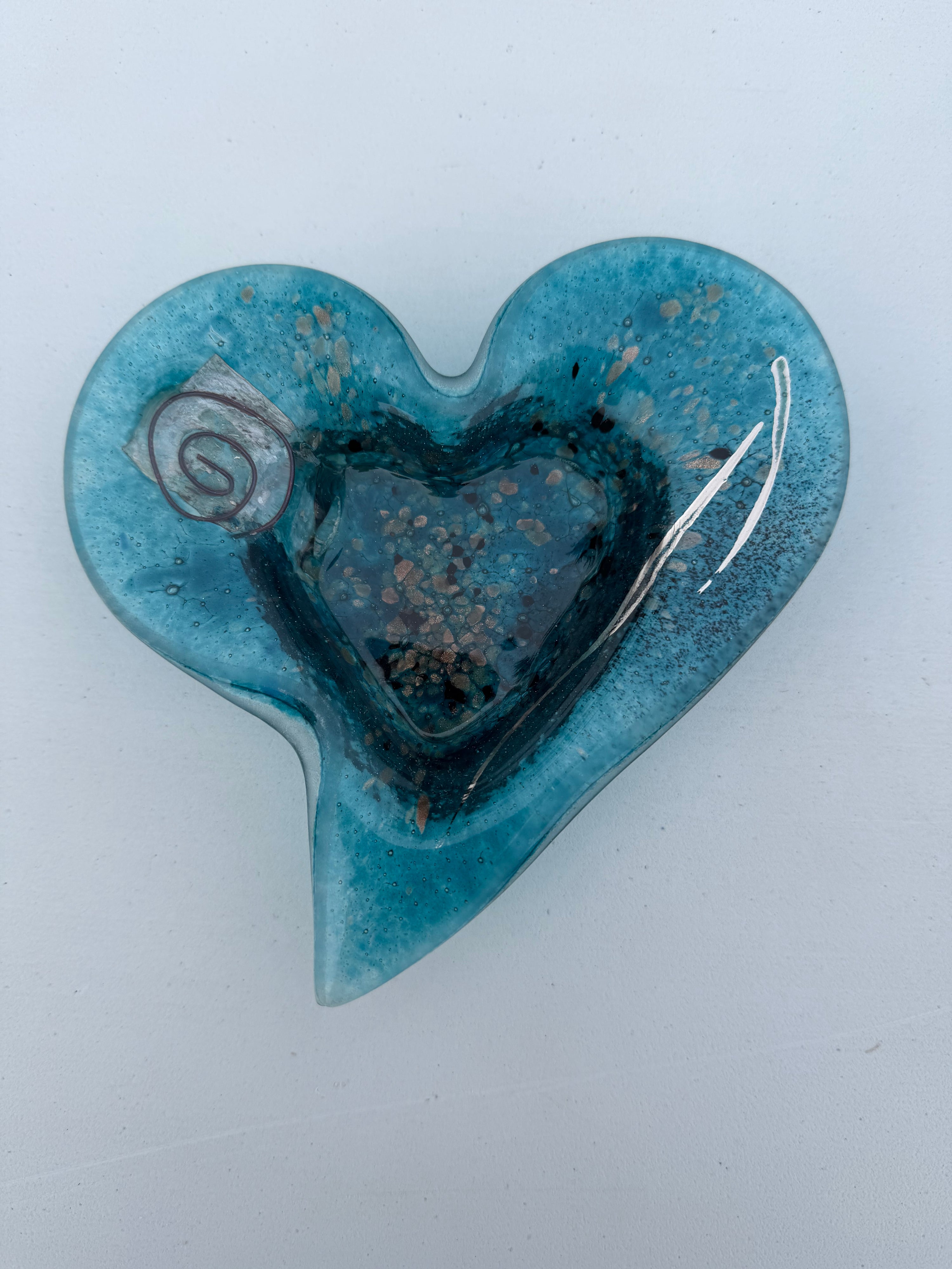 Aqua Heart Tealight Dish