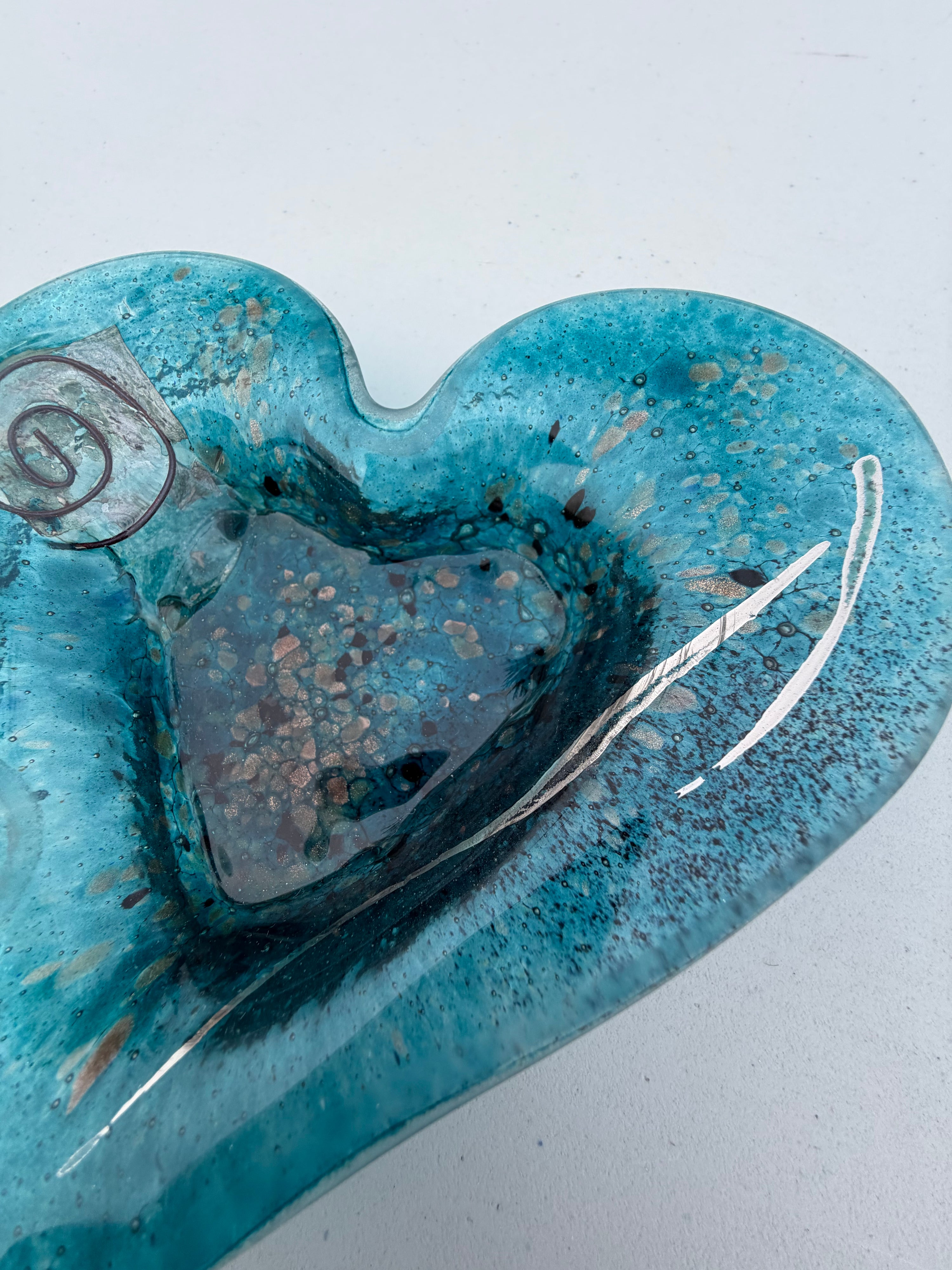 Aqua Heart Tealight Dish