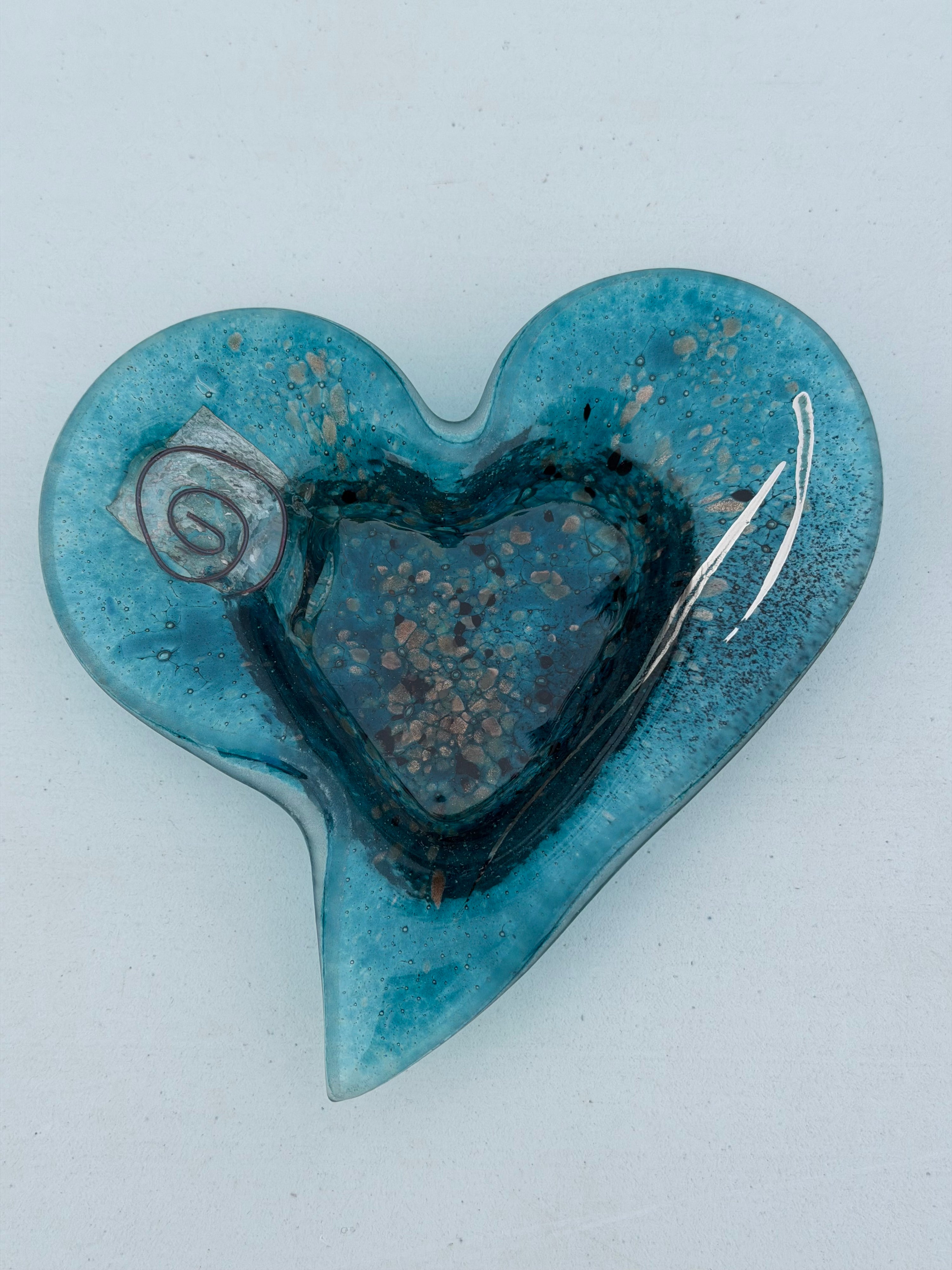 Aqua Heart Tealight Dish