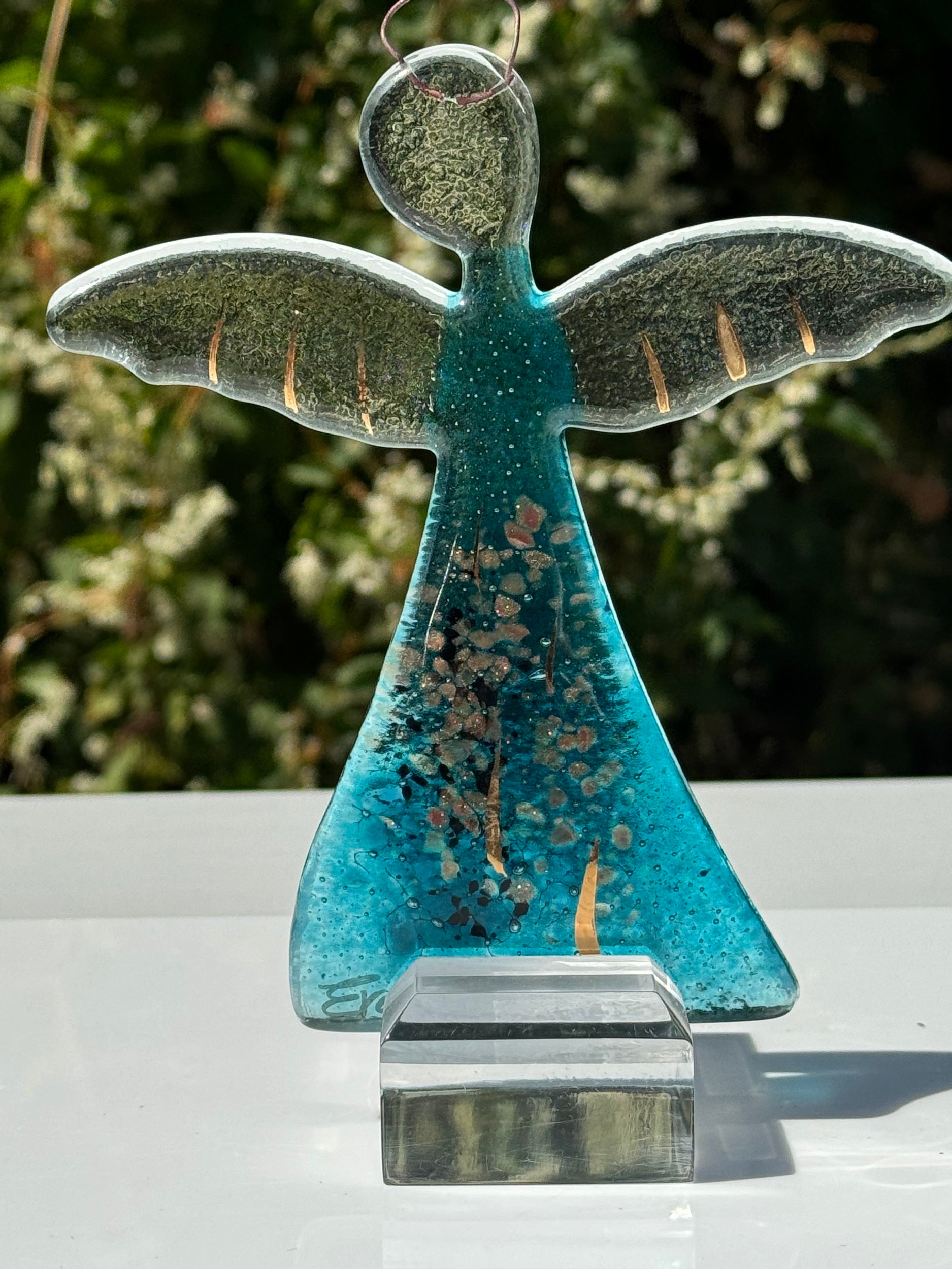 Angel - Aqua & Platinum (Hanging Decoration)