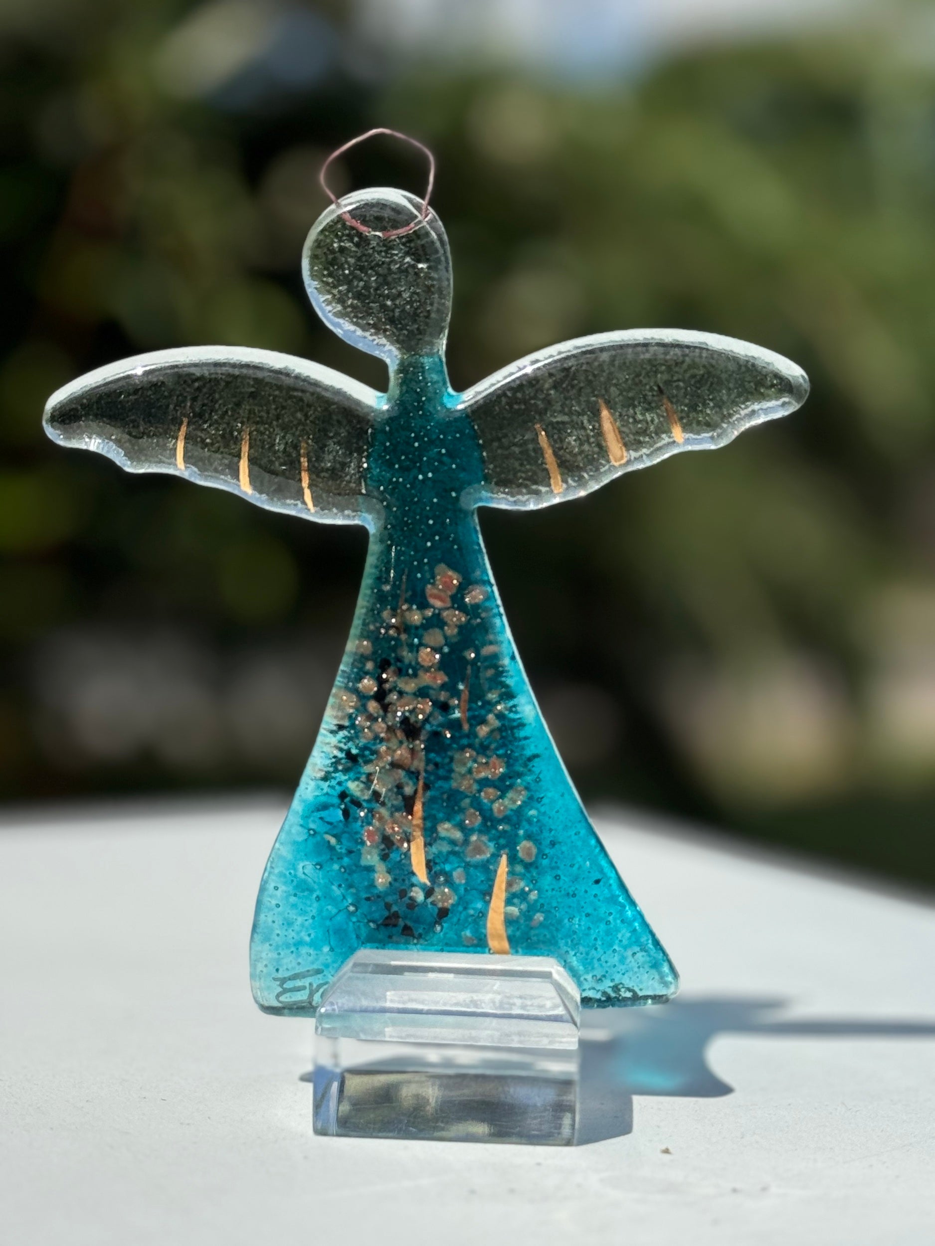 Angel - Aqua & Platinum (Hanging Decoration)