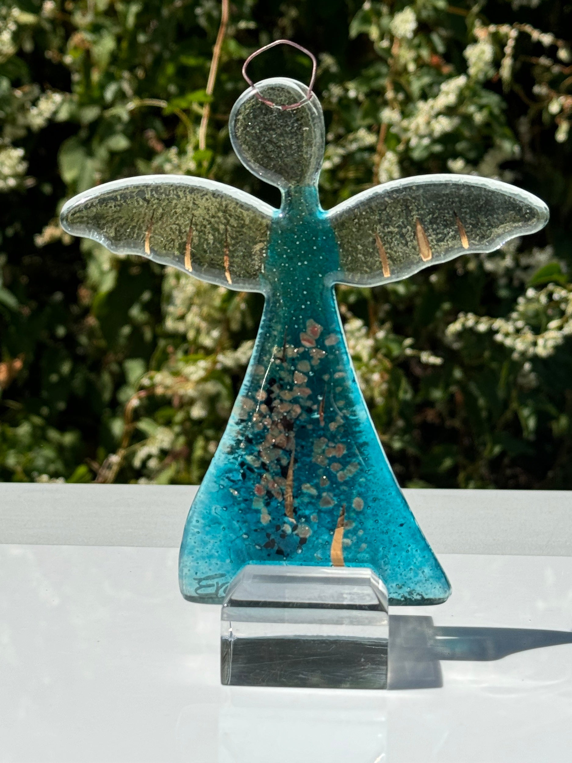 Angel - Aqua & Platinum (Hanging Decoration)