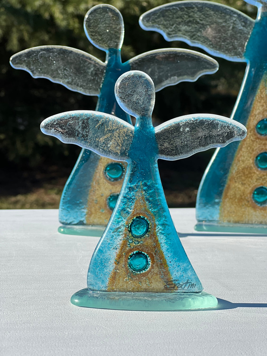 Angel - Topaz Blue & Gold