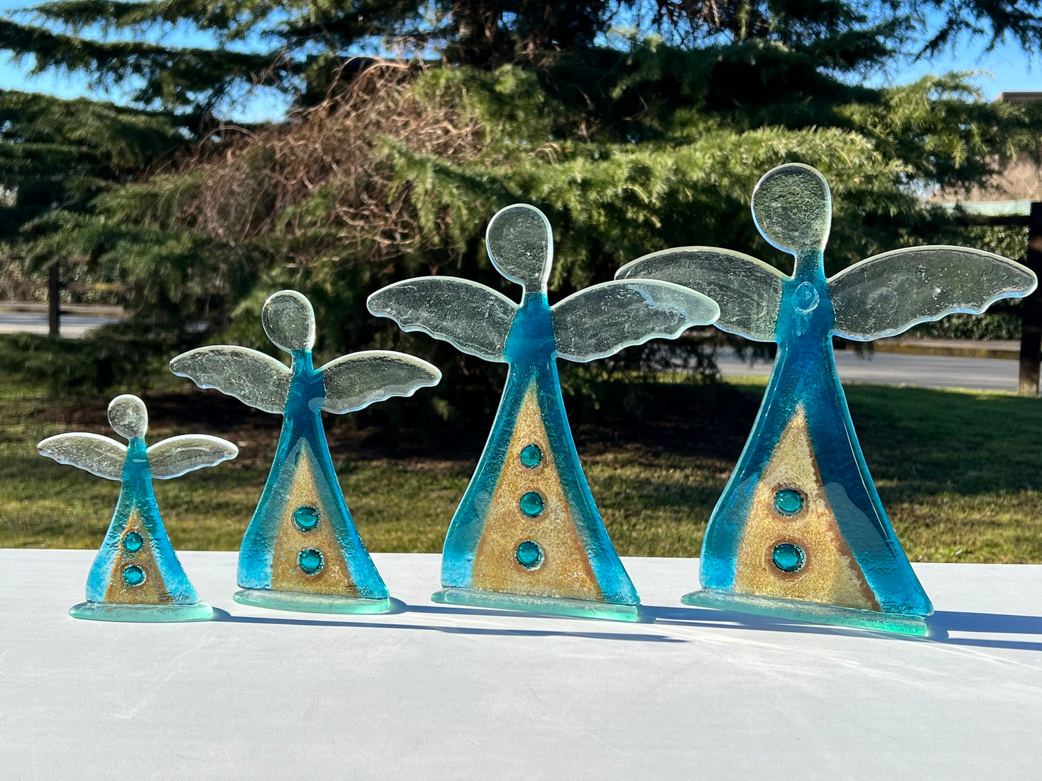 Angel - Topaz Blue & Gold